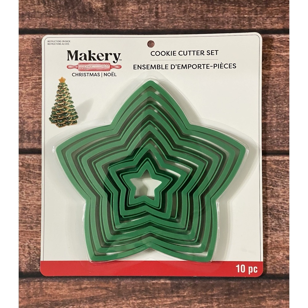 Makery Stackable Star Christmas Tree Cookie Cutter Set (10 PC) New Item #791943